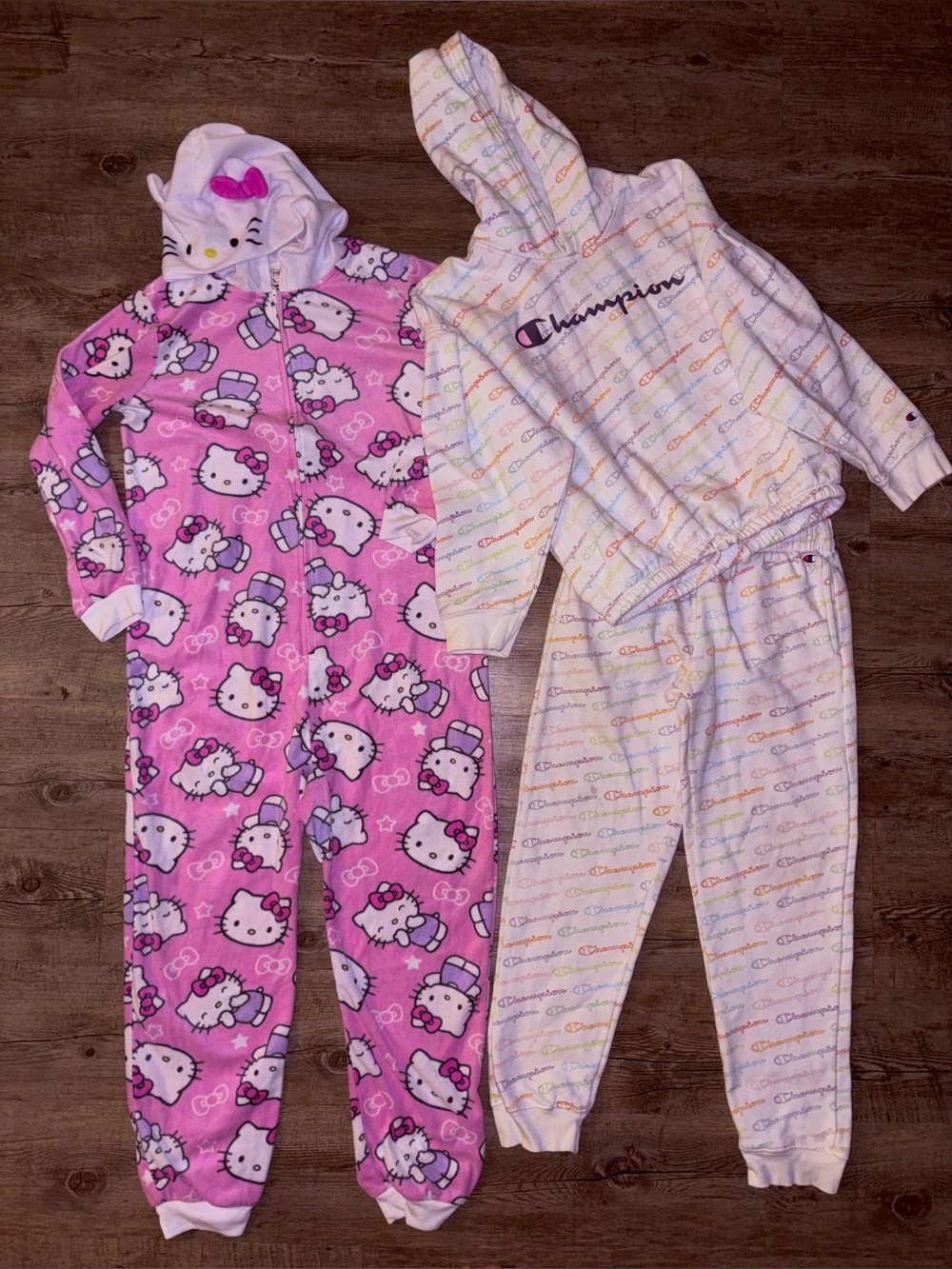Champion girls set & Hello Kitty Pink Onesie size 10/12